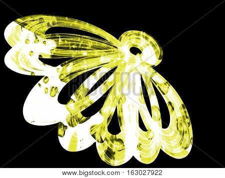 Floral Style Smoke Yellow Line Ornament Background, Flower Abstract