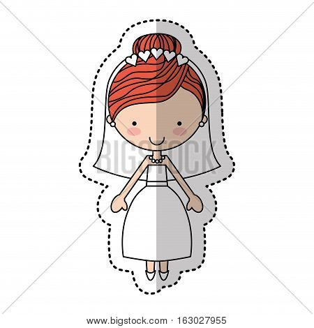 Newly married woman character vector illustration design