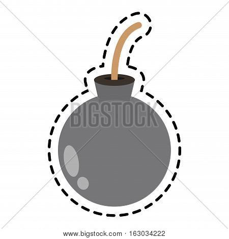 Bomb icon. Explosion military weapon and destruction theme. Isolated design. Vector illustration