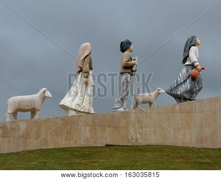 Three Shepherd Children's monument, Fátima, Portugal. Lucia, Francisco and Jacinta