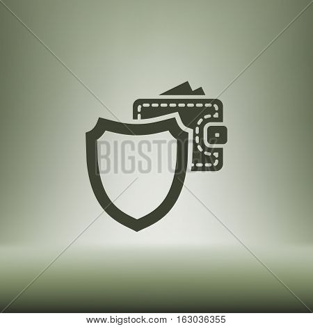 Wallet Protection Icon. Flat Design.