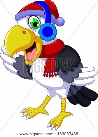 funny cockatoo cartoon listening music for you design