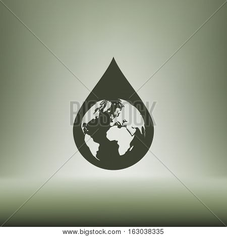 Earth In Water-drop