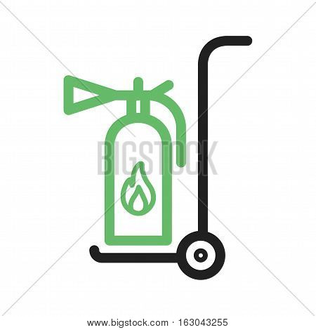 Moveable, extinguisher, firefighter icon vector image. Can also be used for firefighting. Suitable for use on web apps, mobile apps and print media.