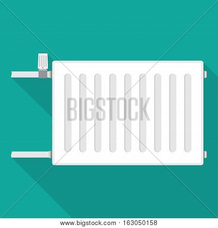 Heating radiator. metal radiator for heating systems. on a blue background. Vector illustration.