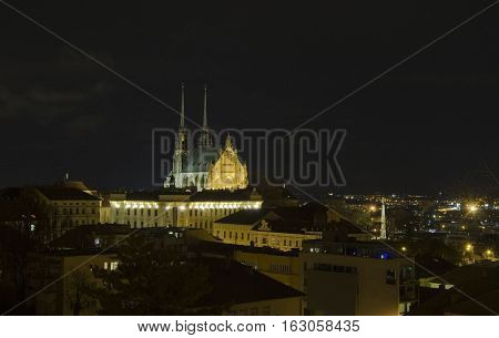 Brno city - Petrov. Saint Peter and Paul cathedral (Petrov). Central Europe - Czech Republic.