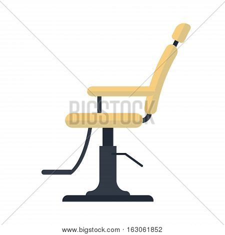 Flat barber chair logo icon isolated on white background - vector stock illustration. Ecuipment for barbershop.