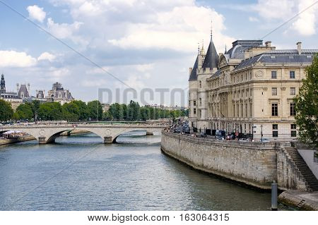 France, Paris - July 30, 2014: Conciergerie. Located On The Ile De La Cité. Part Of The Complex Of T