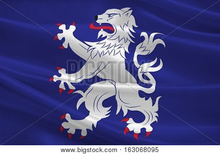 Flag of Halland is one of the traditional provinces of Sweden. 3d illustration