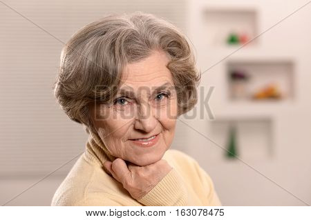 Portrait of a beautiful mature woman close up