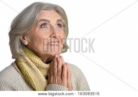 Portrait of a beautiful mature woman close up