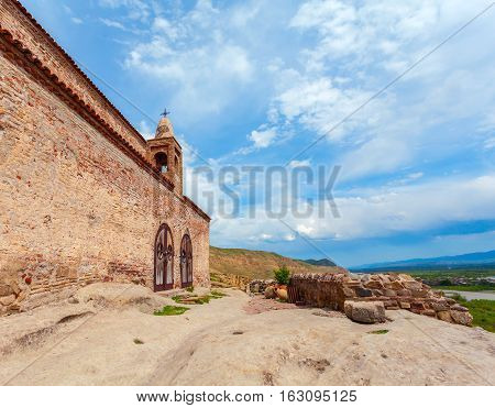 Church Apostoli. The cave city. Uplistsikhe. Georgia. The beautiful age-old building on the rock