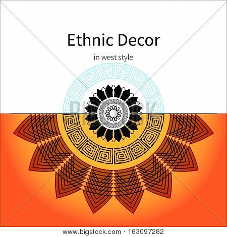 Abstract Hand-drawn Ethno Pattern, Tribal Background.