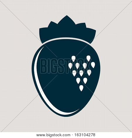 A Simple monochromic icon for sweet strawberry