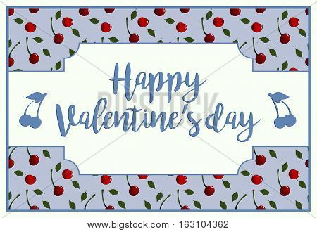 A vertical card for st.Valentine's day with greeting Happy Valentine's day
