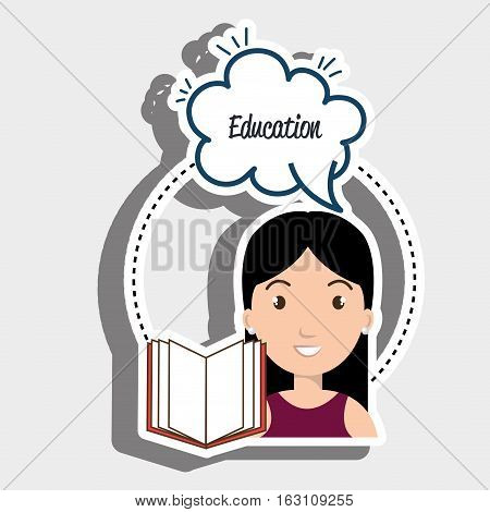 student woman eduaction speech vector illustration eps 10