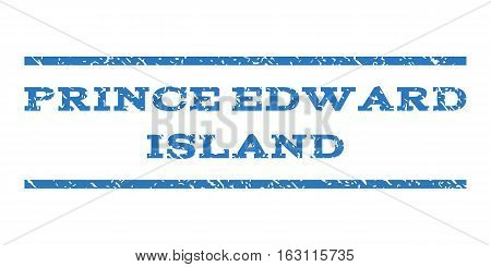 Prince Edward Island watermark stamp. Text tag between horizontal parallel lines with grunge design style. Rubber seal stamp with scratched texture.