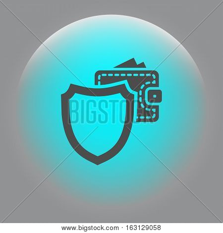 Wallet Protection Icon. Flat Design.