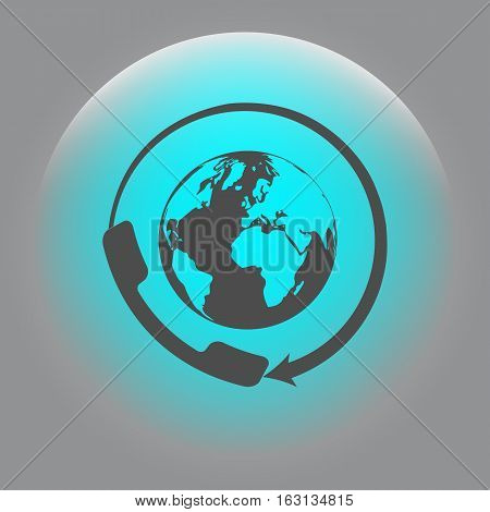 Worldwide Customer Support Call-center. Flat Icon