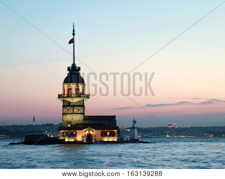 The Maiden's Tower in Istanbul  at Turkey