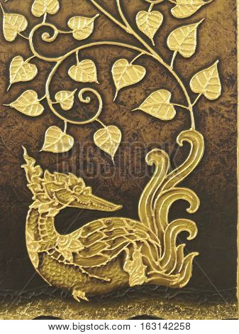 Thailand Kanok pattern art and birds in literature