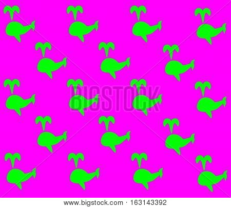 Background with little whales in different colors