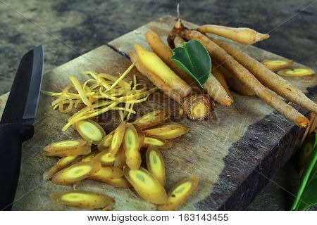 finger root Ingredients for Thai Cuisine on white background