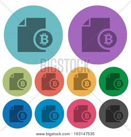 Bitcoin report darker flat icons on color round background