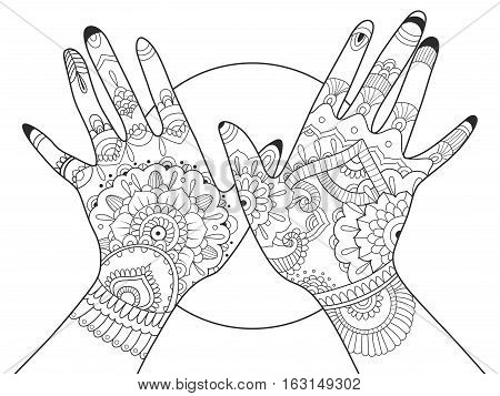 Hands Mehndi Drawing Vector & Photo (Free Trial) | Bigstock