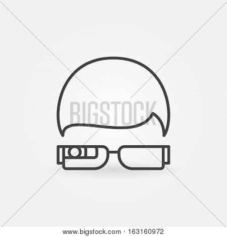 Smartglasses outline icon. Vector smart glasses concept symbol or logo element in thin line style