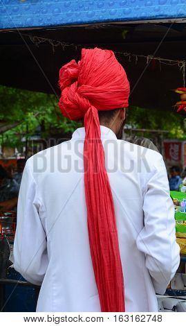 Look From Behind Indian Man's Back