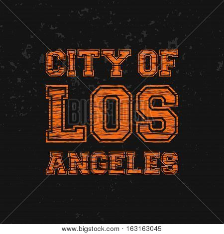 City of Los Angeles - Artwork for wear in custom colors. Vector illustration