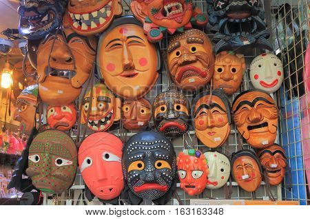 SEOUL SOUTH KOREA - OCTOBER 20, 2016: Souvenir shop in Insadong Ssamji shopping street.