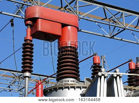 Red Electrical Component Called Change Ratio Of A Voltage Transf