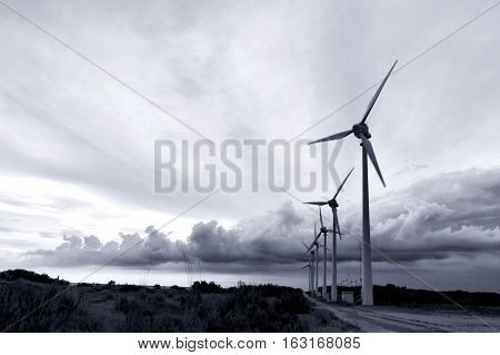 windmills in Bozcaada (Tenedos) island, Canakkale, Turkey