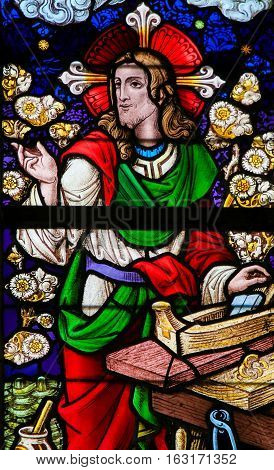 Stained Glass - Jesus Christ As A Carpenter