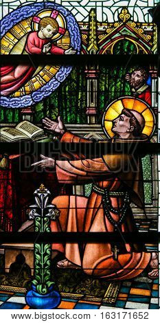 Stained Glass - Saint Anthony Of Padua And The Infant Jesus