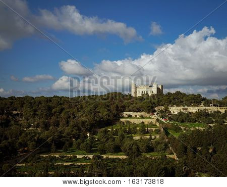 View of the Verdala Palace Buskett Garden Malta