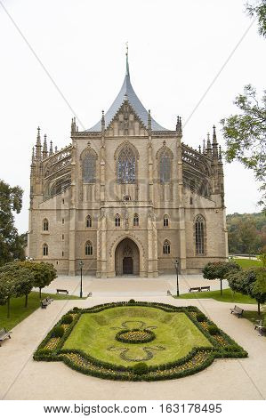 Gothic church St. Barbara cathedral in Czech republic. UNESCO