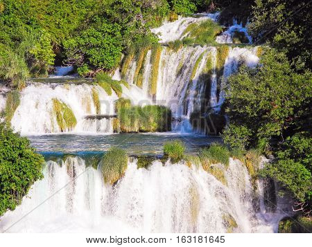 Krka National Park waterfall Skradinski buk Croatia.
