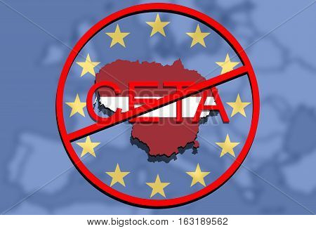 Anty Ceta - Comprehensive Economic And Trade Agreement, Lithuania Map