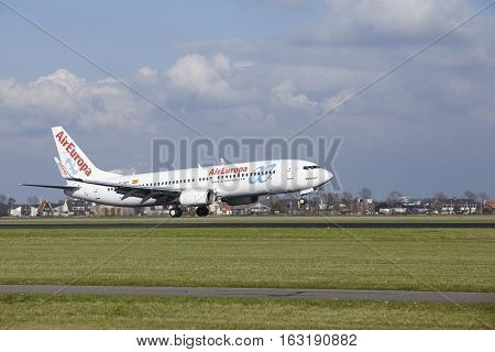 Amsterdam Airport Schiphol - Aireuropa Boeing 737 Lands