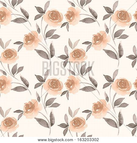 Pattern of Roses. Watercolor seamless background 10