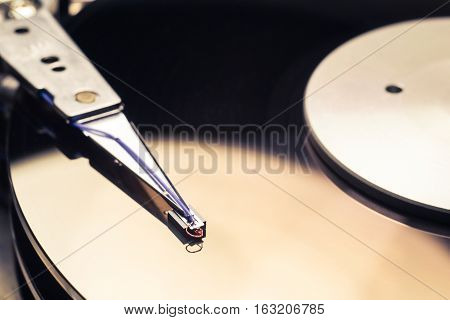 Beautiful reflection in the hard disk drive