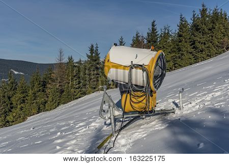 Snow Artillery Gun In Dolni Morava Ski