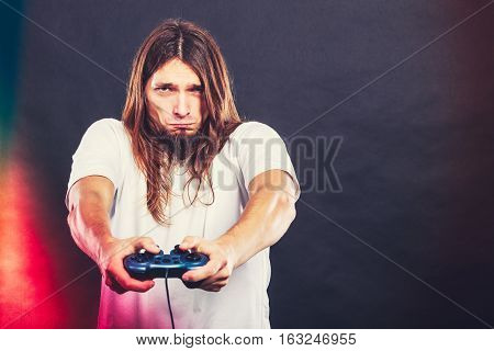 Unhappy Male Playing Games