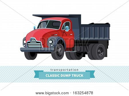 Classic Dump Truck Front Side View