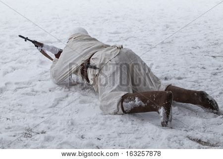 Reconstruction Of Combat Between Soviet And Nazi Troops