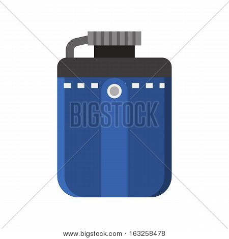 Tourist flask vector icon. Hiking water bottle illustration in flat design. Hip flask isolated on white background.
