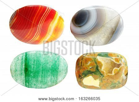 red carnelian agate avanturine jasper semigem geological crystal isolated
